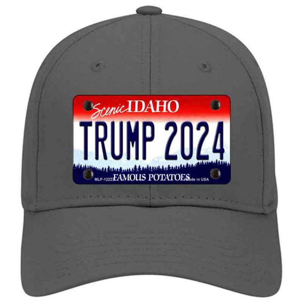 Trump 2024 Idaho Metal on Cotton Velcro Hat - Charcoal